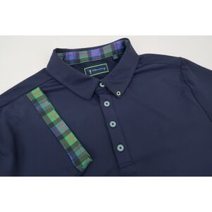 William Murray Mens Large Navy Golf Course‎ Camo Polo Golf Shirt Performance